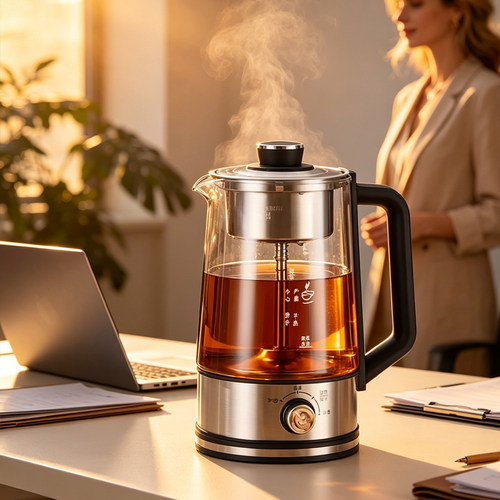 跨境Tea brewer煮茶器蒸汽喷淋式茶壶迷你养生电茶炉煮茶壶烧水