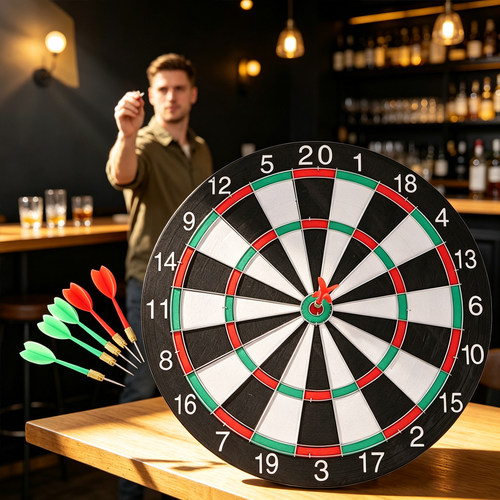跨境Dartboard户外玩具盘套装17寸双面针式飞标盘射击靶子镖靶针