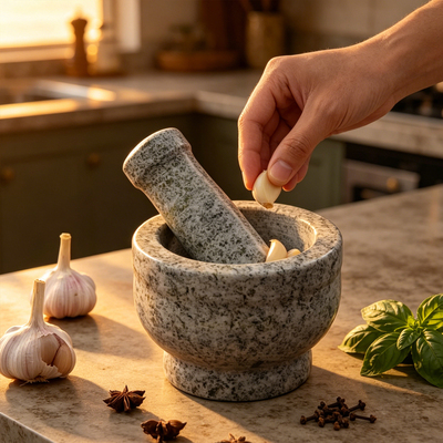 Garlic masher家用蒜臼子捣蒜器捣药罐研磨器石臼子雷辣椒皮蛋器