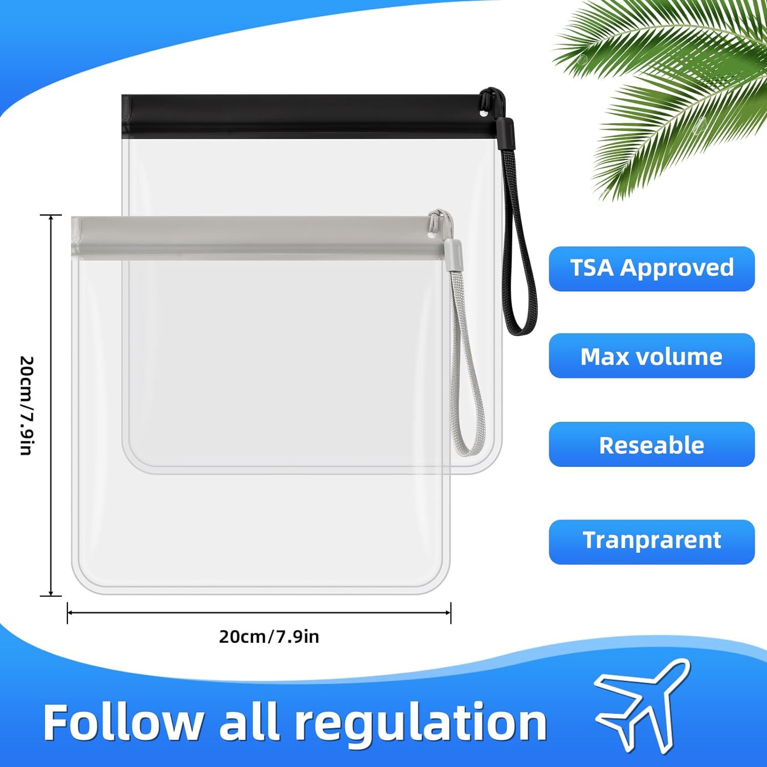 Waterproof toiletry bag洗漱袋透明旅行化妆包密封防水洗漱袋