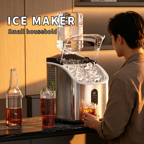 ice maker小型家用制冰机20KG小功率大容量商用台式方冰块制作机