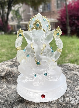 跨境透明象神树脂摆件东
