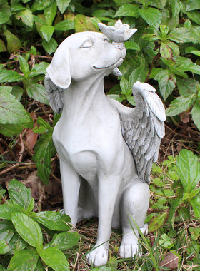 亚马逊新款天使狗雕像创