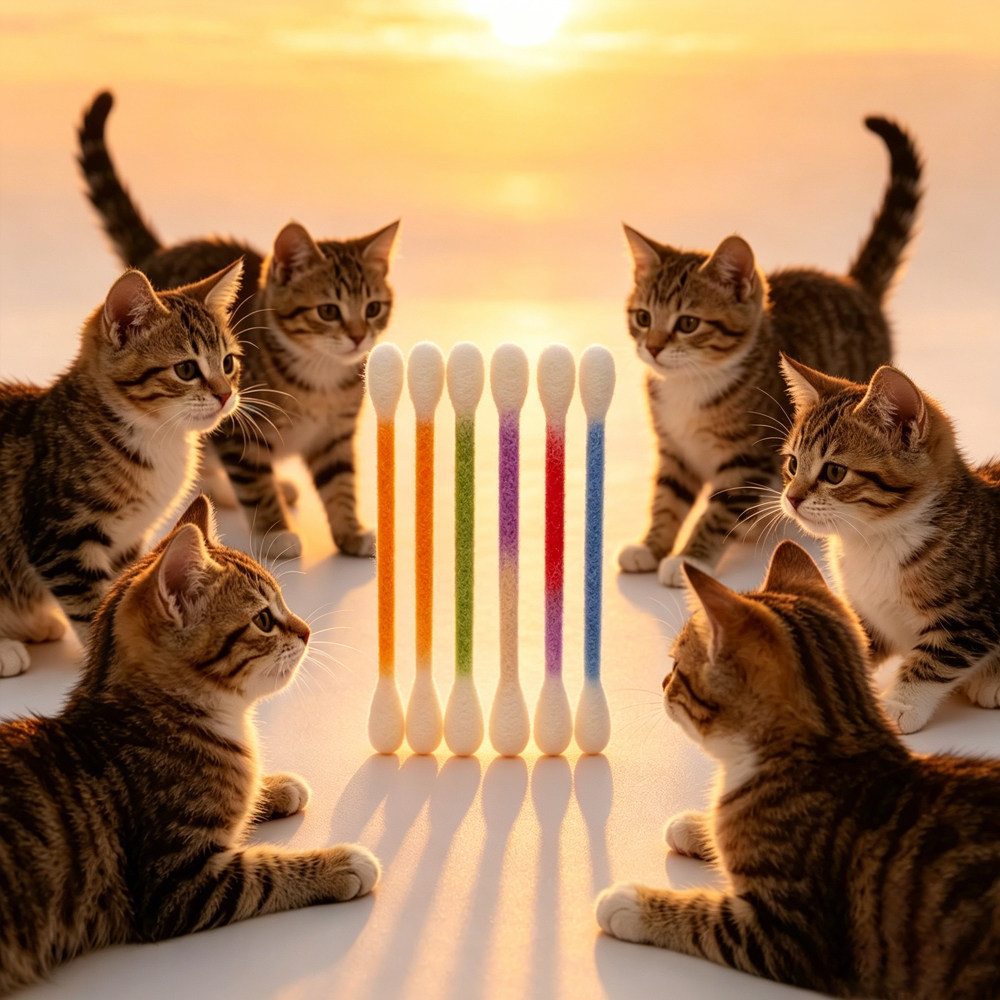 跨境Cat Toys with Catnip猫咪超大号棉签玩具猫薄荷逗猫棒啃咬