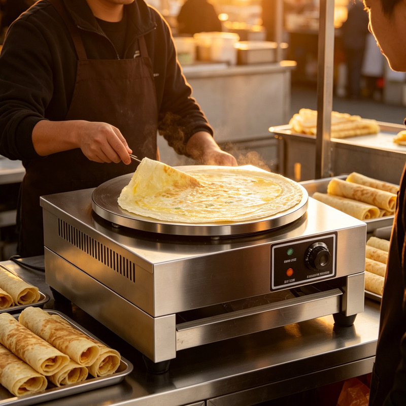 跨境Pancake machine杂粮煎饼锅摆摊商用煎饼果子机鸡蛋烙春卷皮