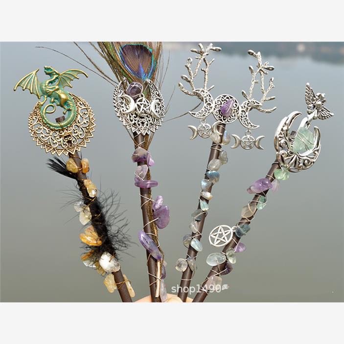 18厘米长紫水晶月亮维京