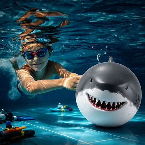 Shark water ball鲨鱼水球儿童游泳池潜水训练教具沙滩球游戏玩具