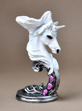 独角兽摆件水晶球底座树