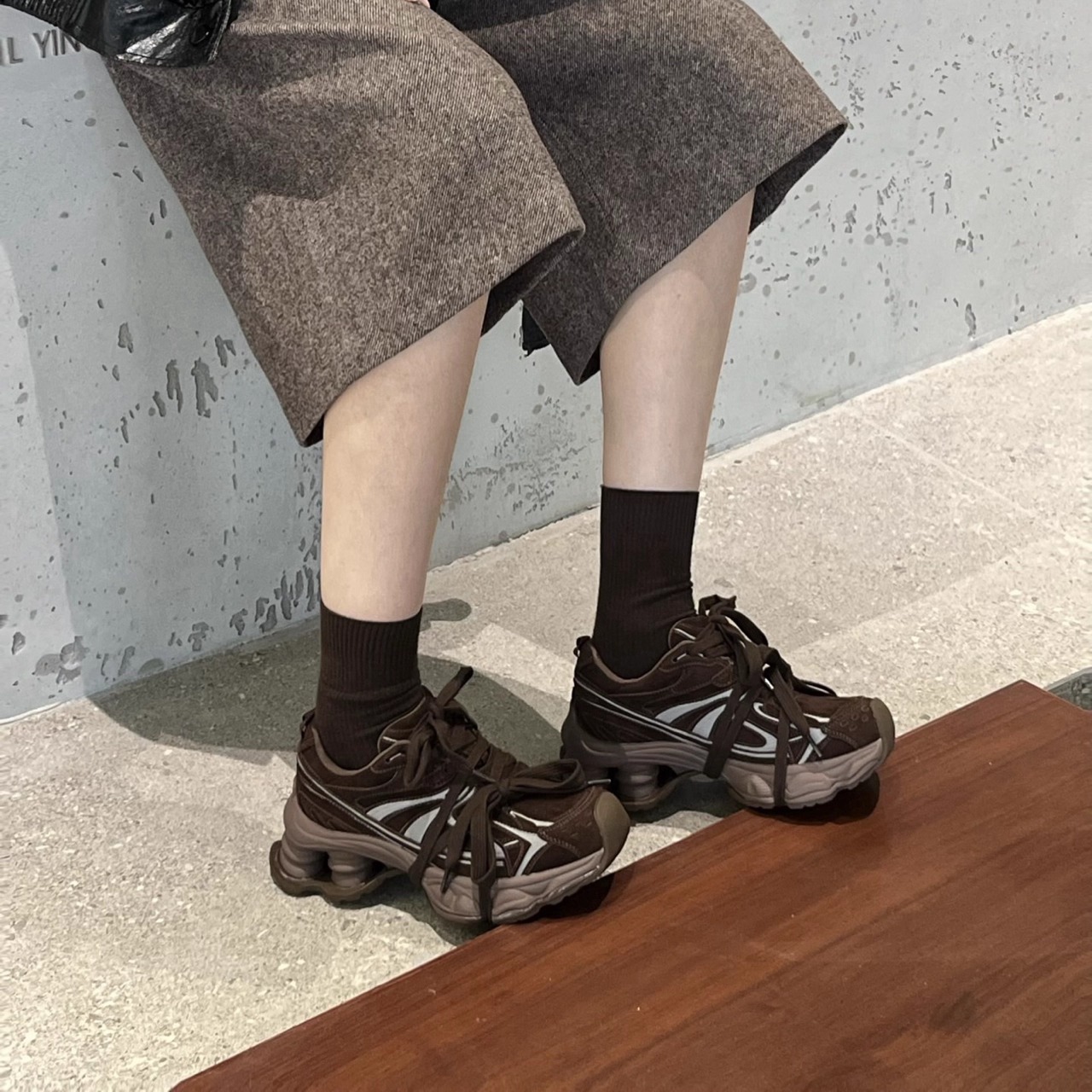 韩版百搭系带休闲老爹鞋