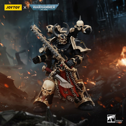 JOYTOY暗源1/18战锤40K混沌星际战士 黑色军团热熔枪和链锯剑模玩