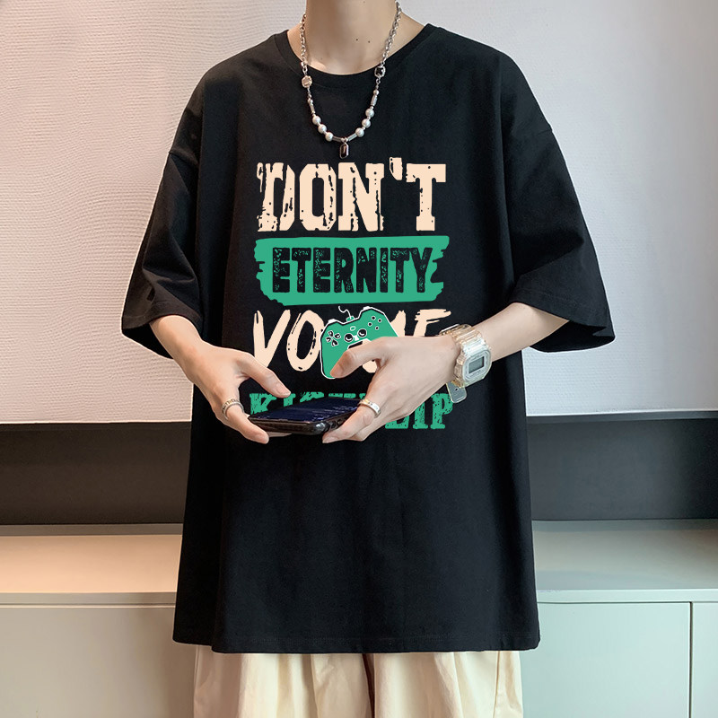 短袖t恤男款青少年纯棉高中初中生男装帅气学生夏季夏天衣服半袖
