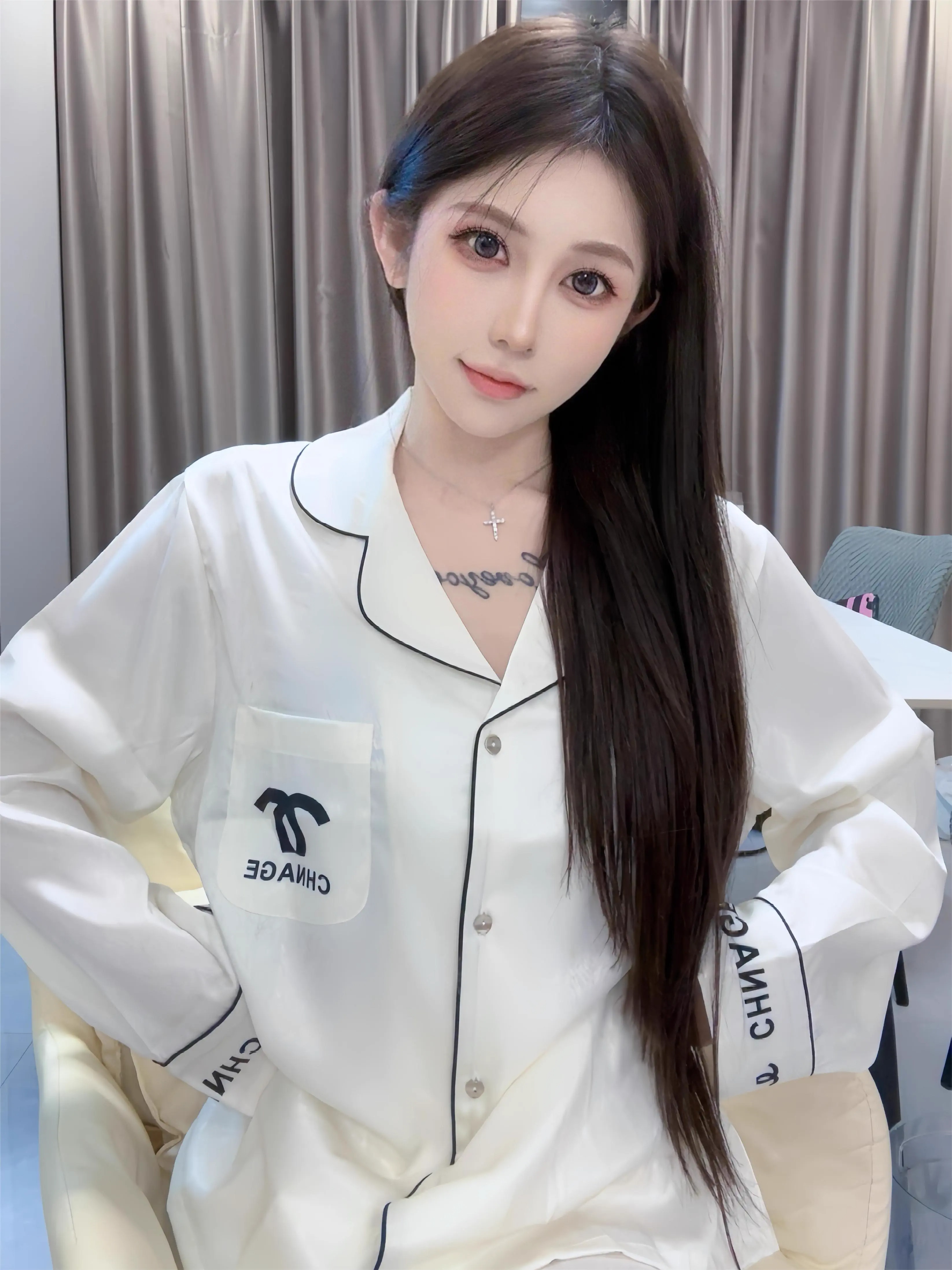 2024新品小香风休闲桑蚕丝睡衣女