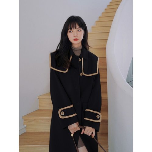 韩版赫本风毛呢外套女2025年冬季新款时尚气质感复古呢子大衣