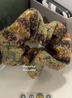 heyahe粗毛呢大肠发圈秋冬