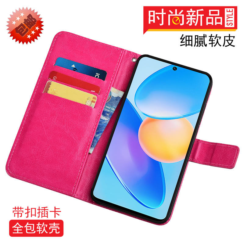 适用于荣耀Play6C手机壳磁扣插卡CNE-AN40翻盖皮套硅胶全包保护套