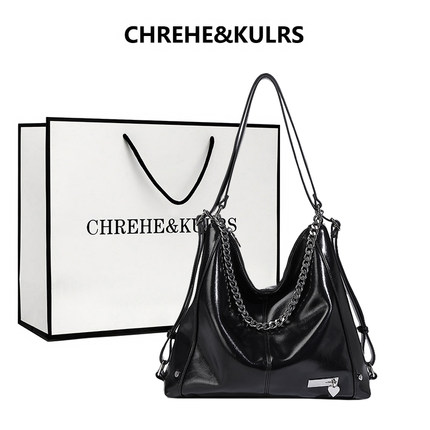 CHREHE&KULRS多用单肩托特包女2025夏季新款大容量链条hobo双肩包
