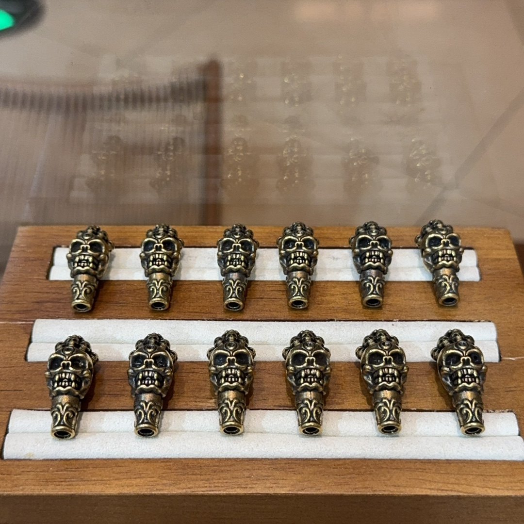 纯铜阿呆骷髅三通配件手工DIY文玩手链项链隔珠挂件饰品时尚配饰