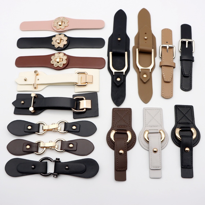 皮对扣大衣皮风衣外套袖口腰带收腰对扣 毛衣皮草金属带皮扣子