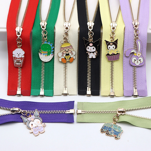 3号金属拉链开尾春秋薄款外套防晒衣儿童校服拉索铜齿牙卡通拉锁