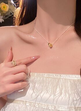 简约双环项链女轻奢百搭小众气质