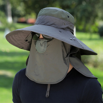 Fishing hat men's sun hat outdoor sun hat large eaves fishing breathable fisherman hat climbing hat