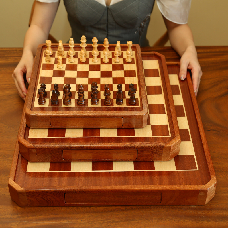 国际象棋实木二合一跳棋