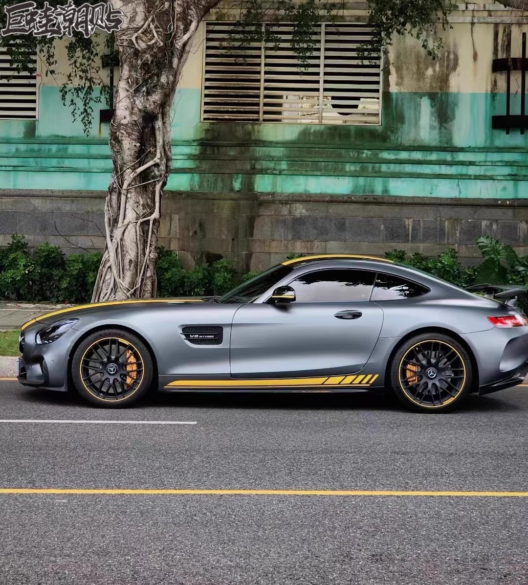 适用奔驰AMG GTR GT50车贴拉花C200 C63 CLA GLA E级车身侧裙贴纸