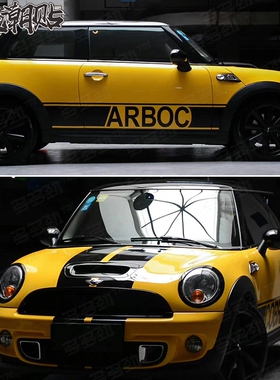 适用于宝马迷你mini cooperR60F54F55 F56车贴拉花机盖车身贴纸