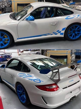 保时捷gt3rs车贴拉花gt2rs 911 996改装卡雷拉车身侧裙个性下裙贴