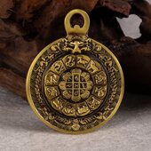 正品 西藏纯黄铜九宫八卦平安本命年项链吊坠礼物挂件送人小礼品