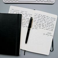 The mo model is an affordable alternative to the legendary notebook. It features an Instagram minimalist soft-sided student diary drawing A5 blank horizontal line with a strap thumbnail 5