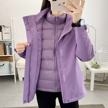 冲锋衣男女2025秋冬款三合一可拆卸抗寒保暖防风登山90羽绒服内胆