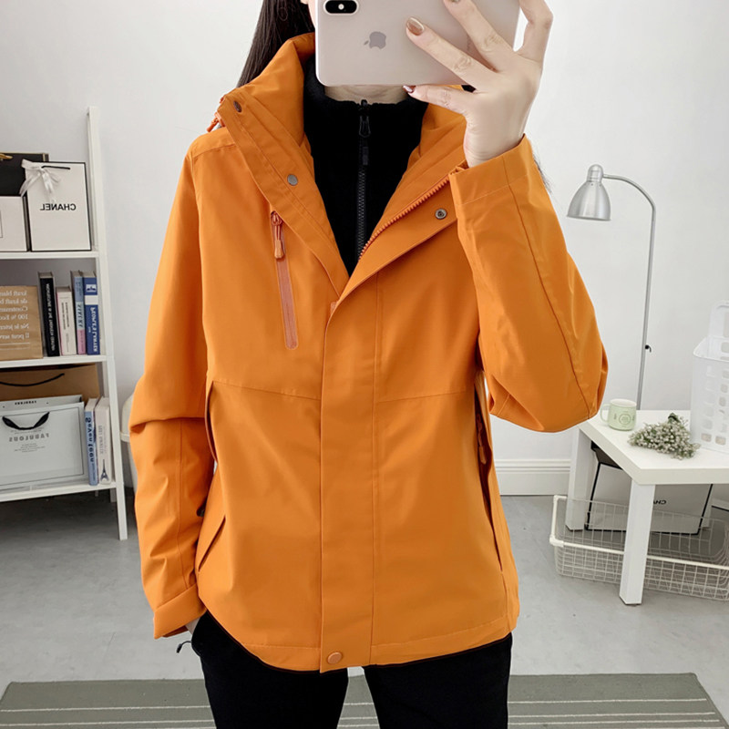 软壳冲锋衣女2025秋冬新款三合一可脱卸抓绒衣防风防水徒步外套男