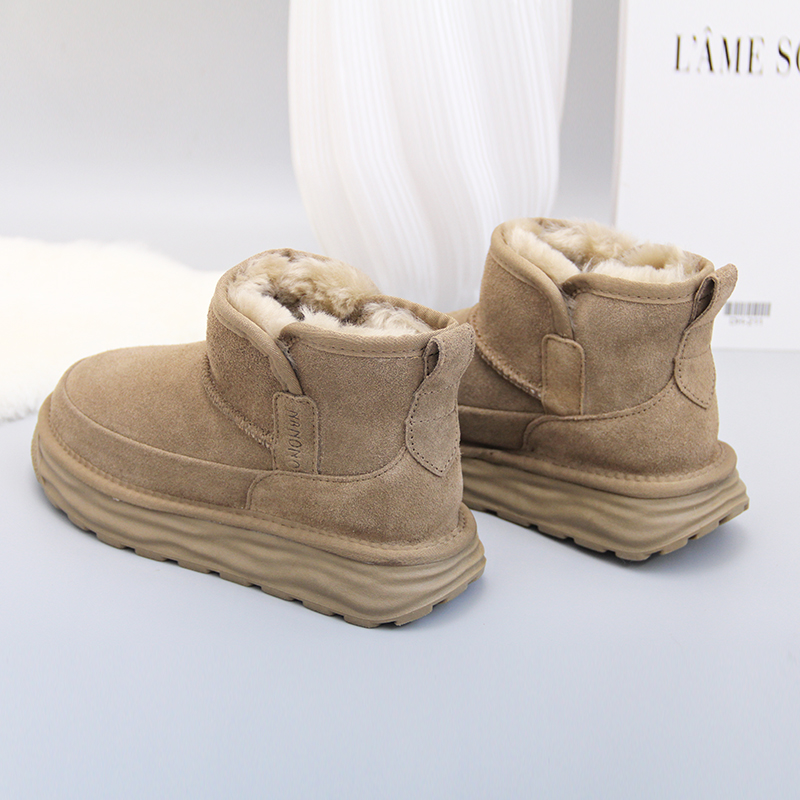 牛皮纯羊毛！东北防滑保暖雪地靴