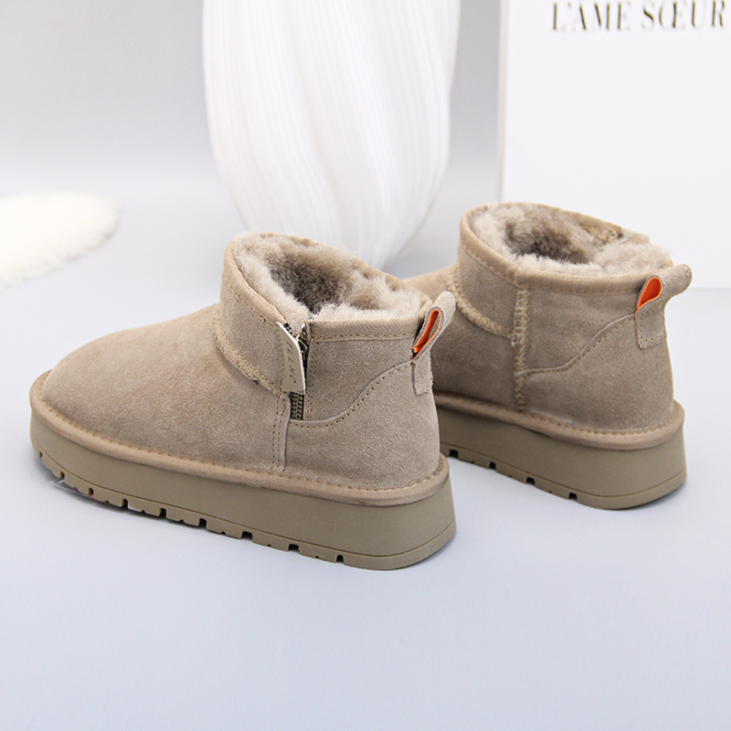 东北加厚羊毛侧拉链厚底雪地靴