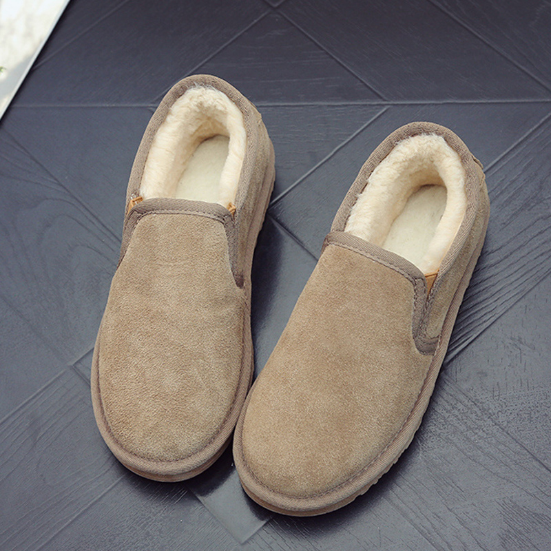 牛皮雪地靴女短靴加厚保暖棉鞋