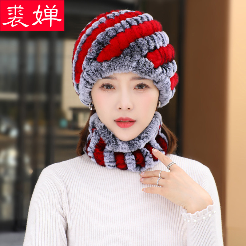 妈妈獭兔毛皮草帽子脖套女冬天两件套装妈妈奶奶中老年人保暖护耳,服饰配件/皮带/帽子/围巾,帽子,淘宝优惠券,粉丝福利购,淘宝优惠卷