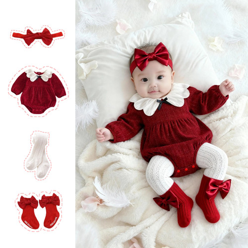 拜年爬服婴儿春秋新年包屁衣