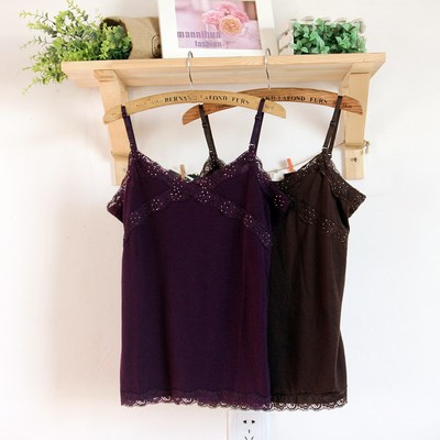 夏装新款欧美蕾丝打底修身小吊带
