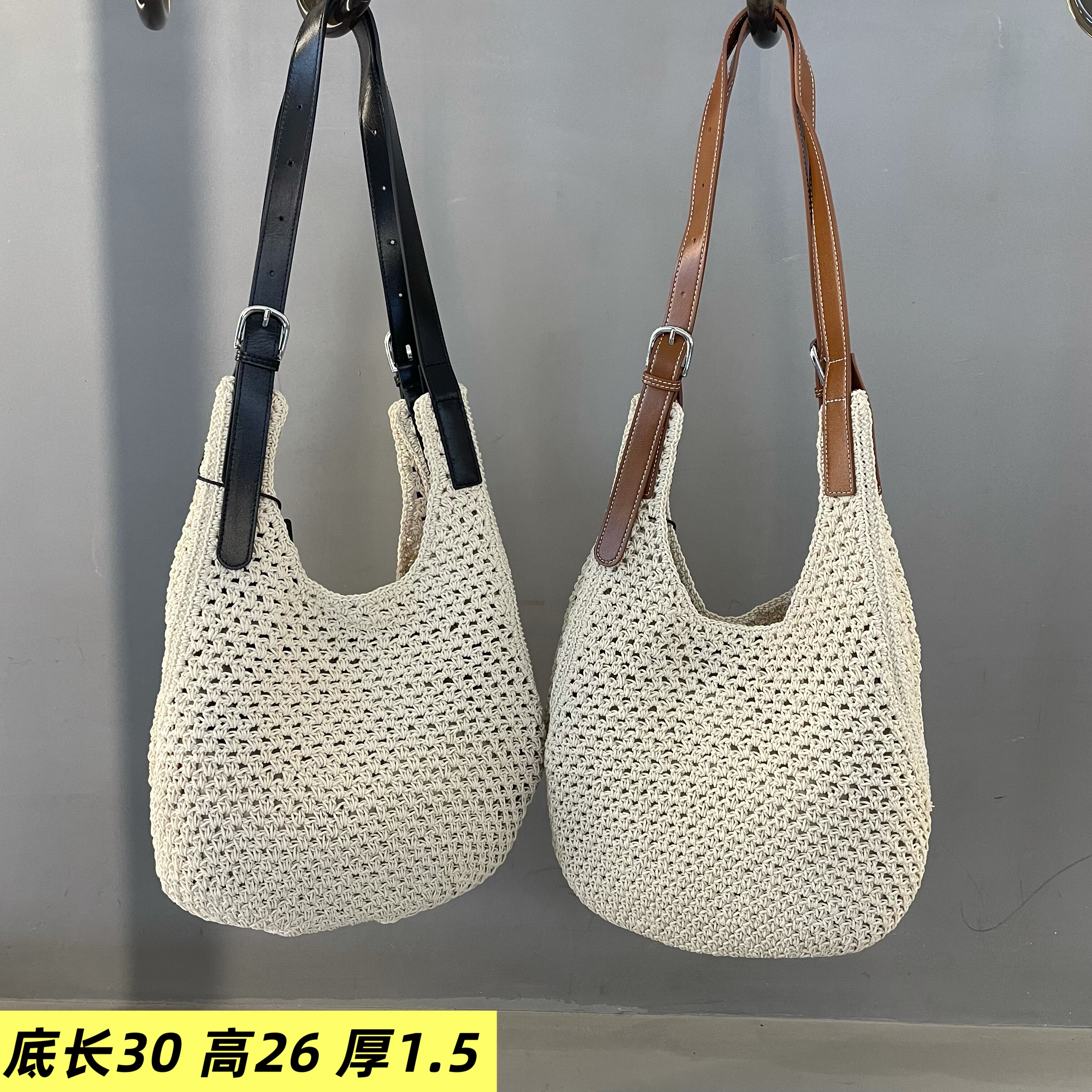 蜜蜡线拼接牛皮女包2025新款水桶大气浅色纯色大气真皮软单肩斜挎