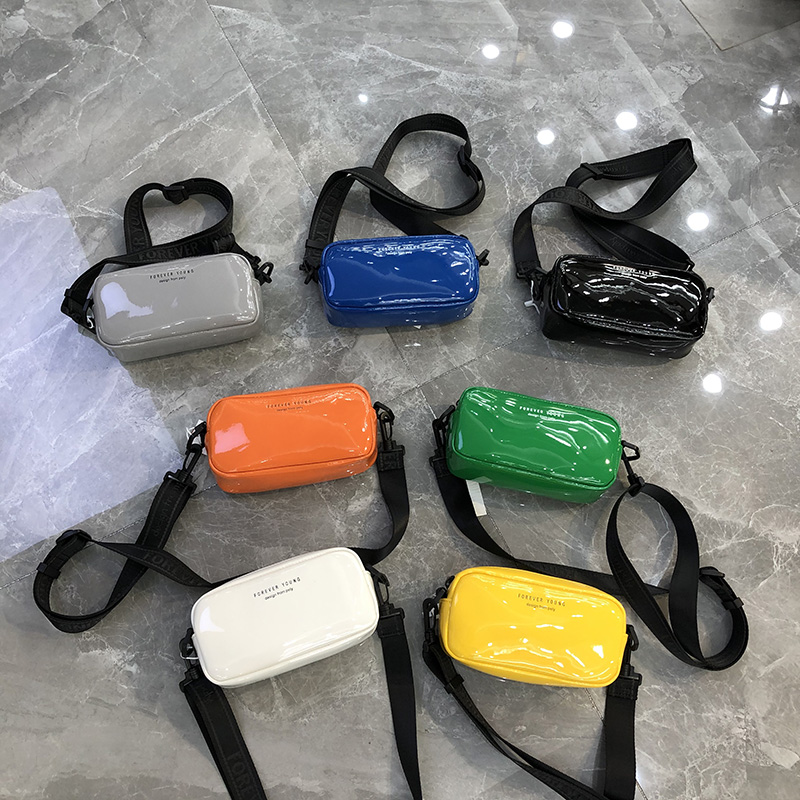 超火牛皮漆皮小包包女2025新款轻便夏季个性潮流鹅蛋包单肩斜挎包
