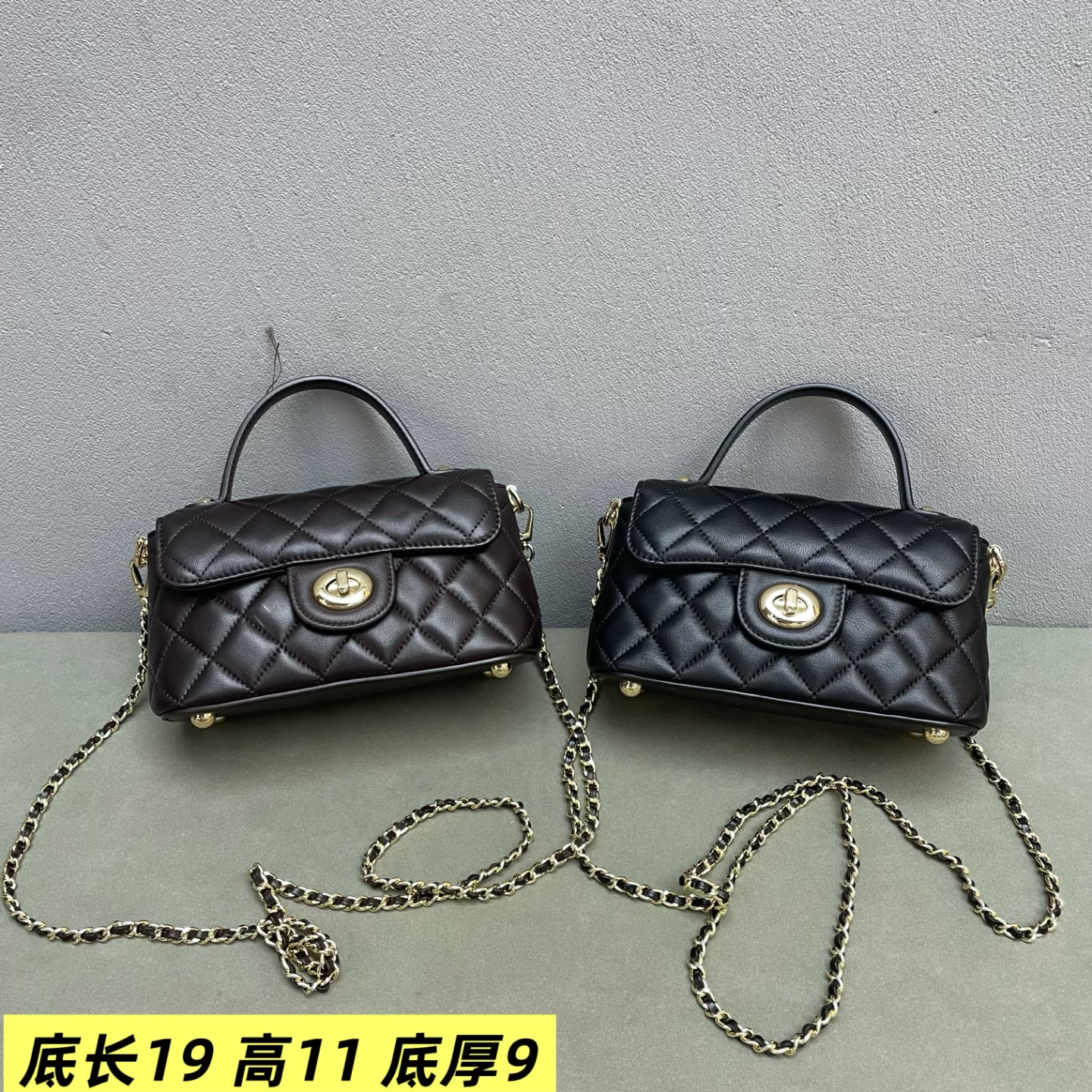 欧货羊皮女包2026新款高品质菱格链条洋气纯色韩版单肩斜挎包小包