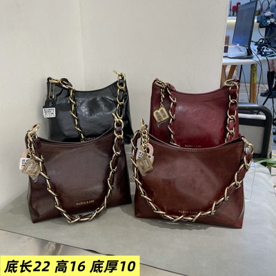 油蜡皮粗链条女包2026新款8822-A洋气韩版感休闲轻奢潮流斜挎包