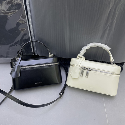 欧货高定牛皮女包2025新款洋气手提小包潮流真皮软单肩斜挎小方包