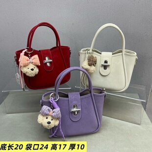 雾面软手提菜篮子皮时尚女包2026新款质感潮流简约单肩斜挎包潮