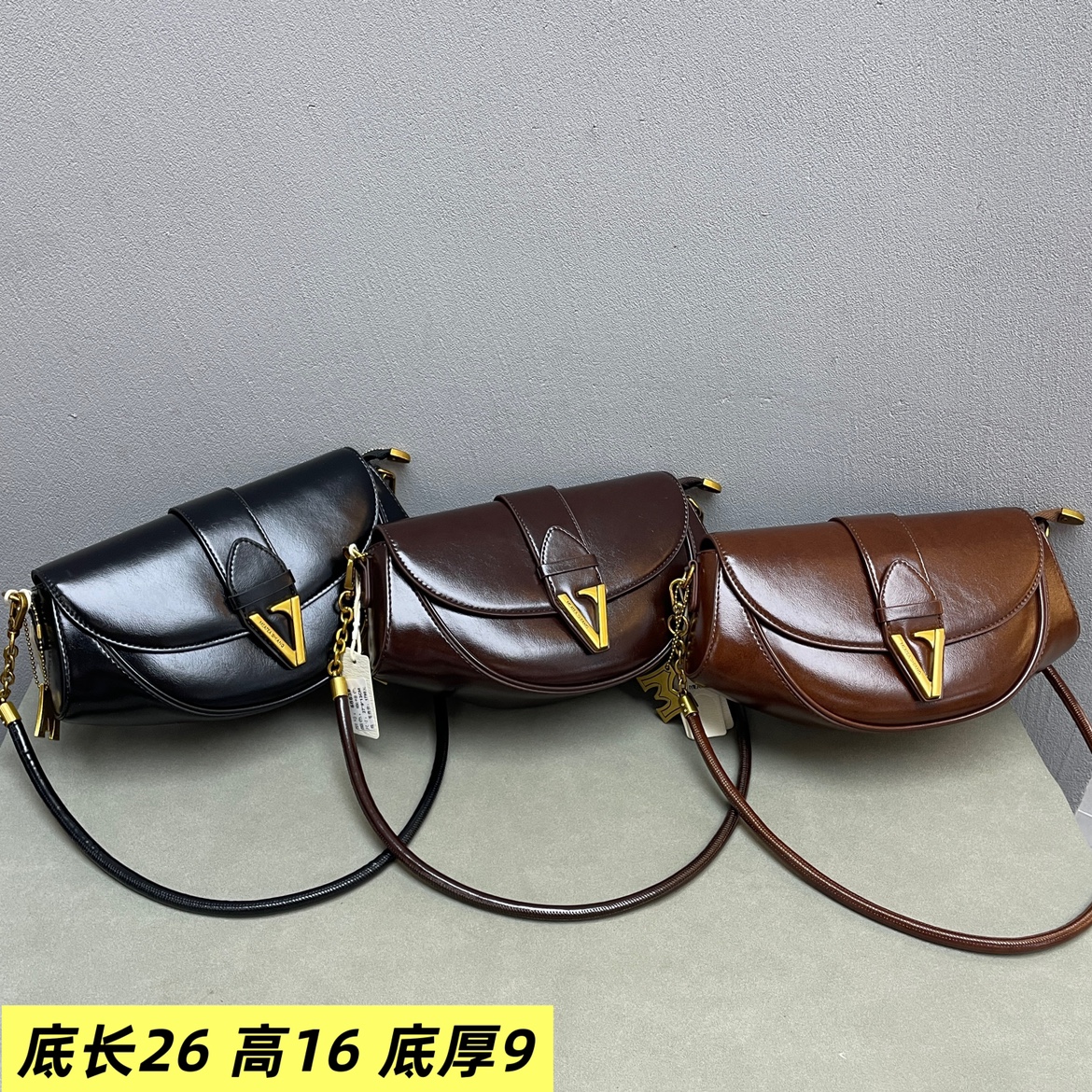 油蜡皮马鞍链条质感女包2025新款时尚欧美休闲小众韩版斜挎包潮