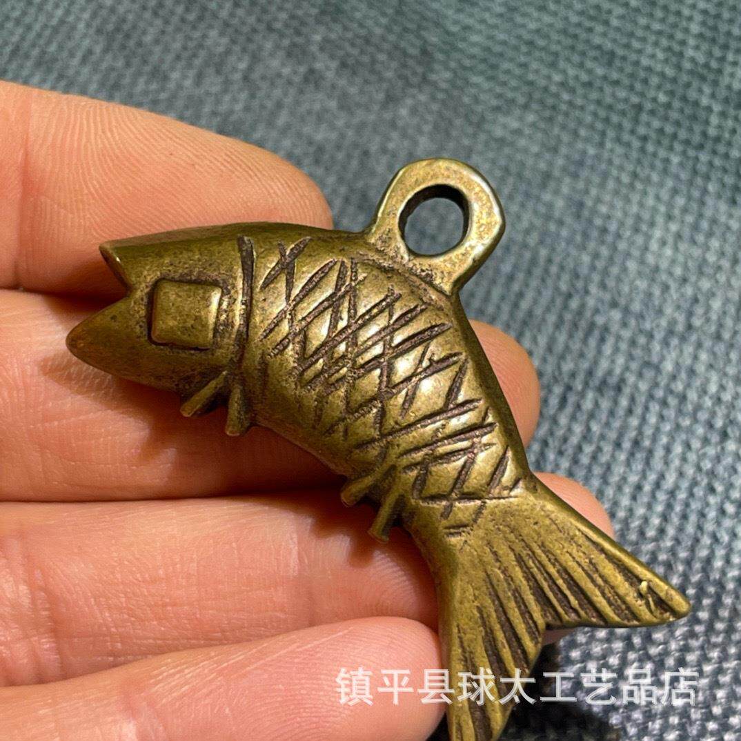 黄铜实心铜鱼挂件钥匙扣饰品铜摆件创意饰品