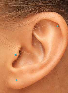 925银针超闪彩钻耳钉养耳洞迷你耳饰女简约精致不过敏睡觉不用取