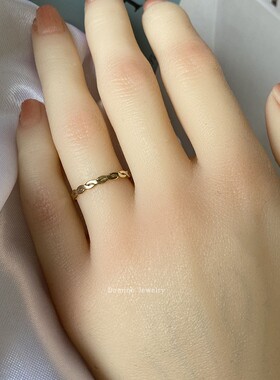 经典显白戒指洗脸洗手不用摘14K包金不掉色指环关节戒食指戒尾戒