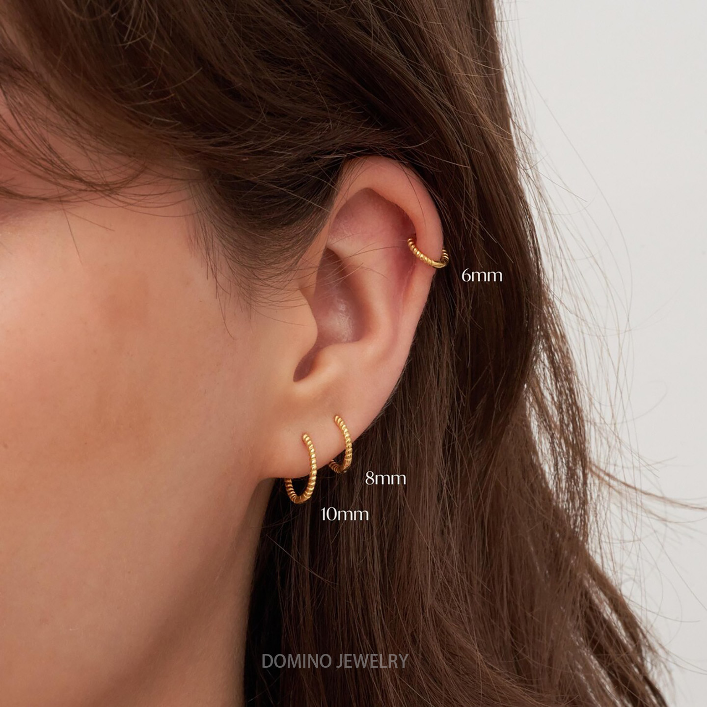 拉丝波纹耳环女通体925纯银耳扣